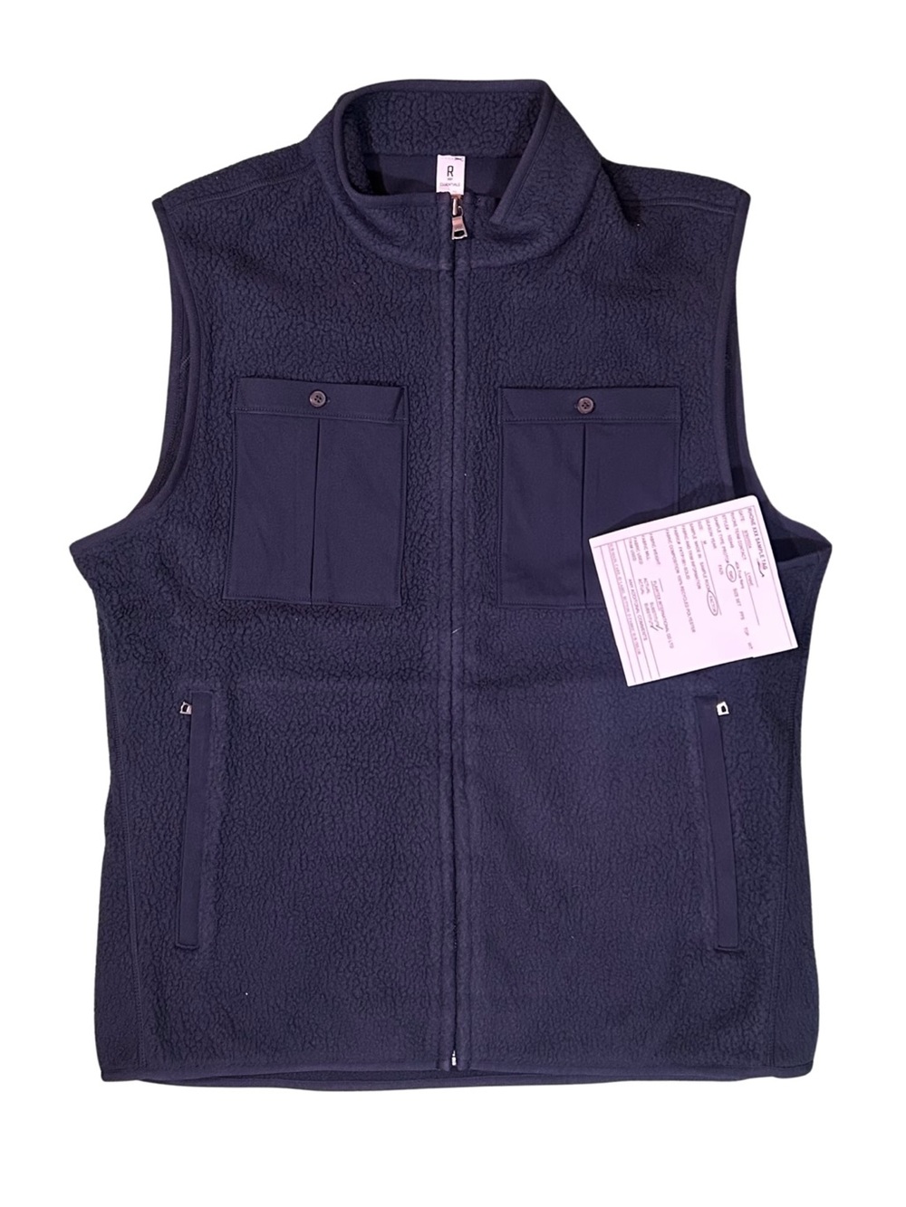 Rhone True Navy Blue Fleece Front Pocket Full-Zip Vest NWT M
